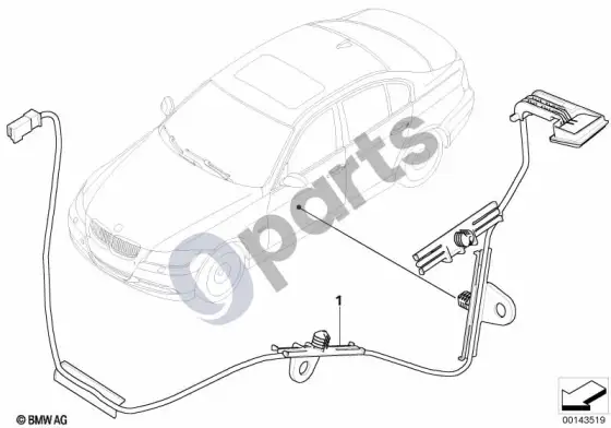 BMW 3 E90 E91 durų rankenos apšvietimas – schema