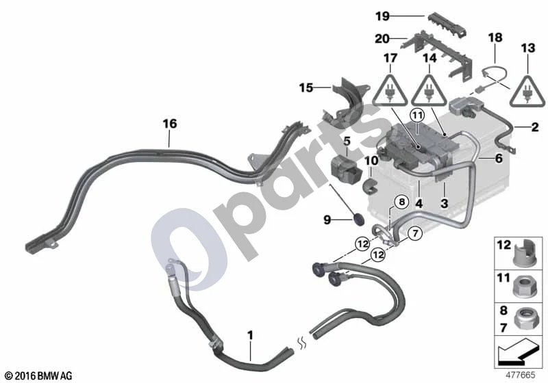 BMW 3 E90 E91 (2005–2012) Akumuliatoriaus laidas/skirstomoji dėžė, galinė (E90 316IN43) schema – pozicija 09: Dangtis