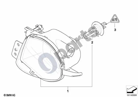BMW 3 E90 E91 rūko žibintai – schema