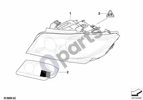BMW 3 E90 E91 žibintas (E90 316IN43, E91 318DM47N2) – schema