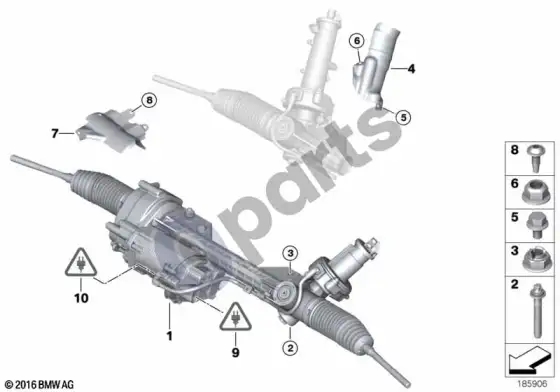 BMW 3 E90 E91 elektrinė vairo pavara (EPS, E90 316IN43) – schema