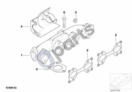 BMW 3 E90 E91 išmetimo kolektorius – AGR (E90 318DM47N2, E90 320DM47N2, E91 318DM47N2, E91 320DM47N2) – schema