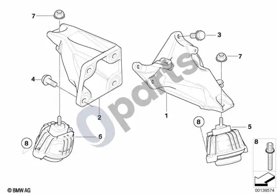 BMW 3 E90 E91 variklio pakaba (E90 318DM47N2, E90 320DM47N2, E91 318DM47N2, E91 320DM47N2) – schema