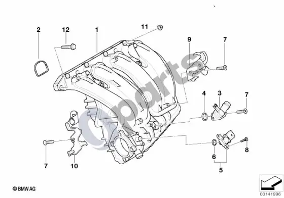 BMW 3 E90 E91 įsiurbimo kolektoriaus sistema (E90 318IN46, E91 318IN46) – schema
