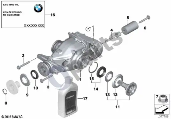 BMW 3 E90 E91 diferencialo pavara / išėjimas (E90 320DM47N2) – schema