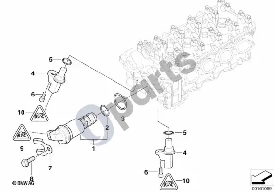 BMW 3 E90 E91 cilindrų galvutė, elektriniai papildomi komponentai (E90 320SI) – schema