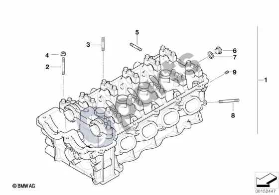 BMW 3 E90 E91 cilindrų galvutė (E90 320SI) – schema