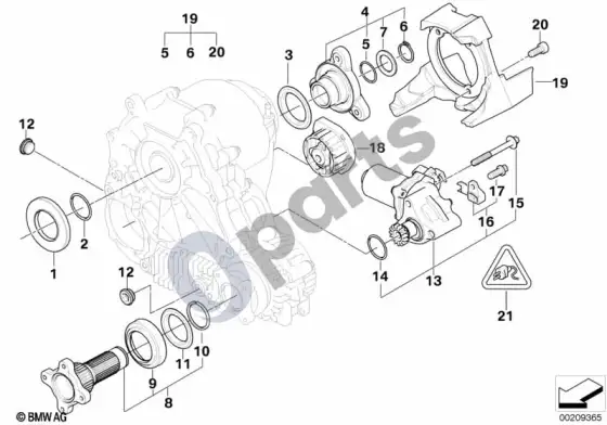 BMW 3 E90 E91 atskiros dalys išdalijimo dėžei ATC 300 – schema