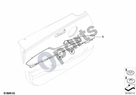 BMW 3 E90 E91 porankis, durų apmušalas, priekinis – schema
