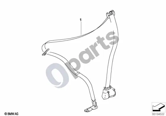 BMW 3 E90 E91 priekinis saugos diržas – schema