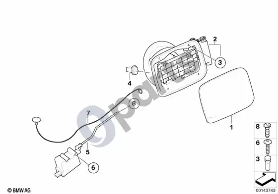BMW 3 E90 E91 įpylimo lemputė – schema