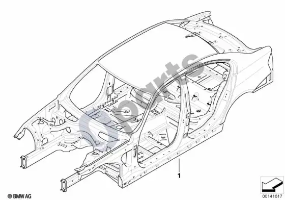 BMW 3 E90 E91 kėbulo karkasas – schema