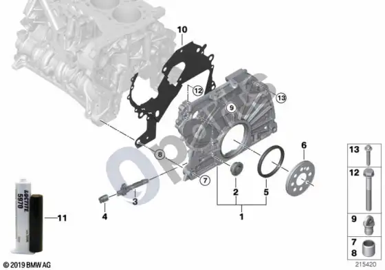 BMW 3 E90 E91 paskirstymo mechanizmo korpusas (E90 LCI 316DN47) – schema