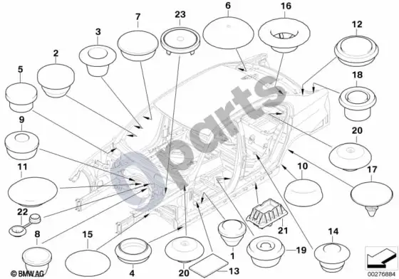 BMW 3 E90 E91 sandarinimo dangtelis / kamštis – schema