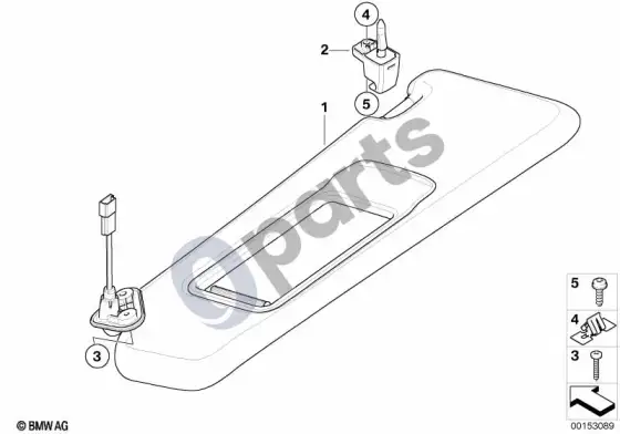 BMW 3 E90 E91 saulės skydeliai (E90 LCI 316DN47) – schema