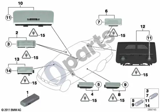 BMW 3 E90 E91 various interior lights (E90 LCI 316DN47) – schema