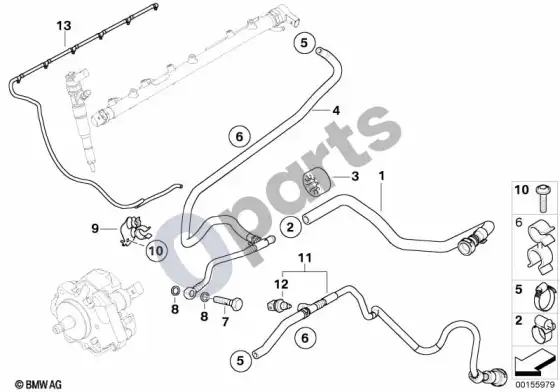 BMW 3 E90 E91 degalų linijos (E90 LCI 325DM57N2) – schema