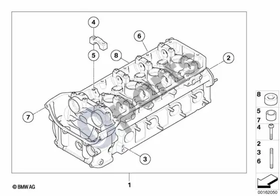 BMW 3 E90 E91 cilindrų galvutė (E90 LCI M3, E90 M3) – schema