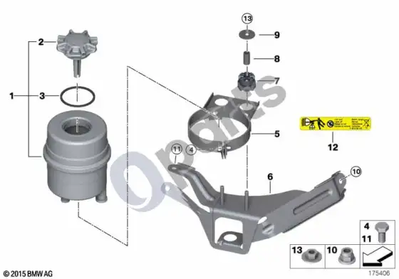 BMW 3 E90 E91 alyvos laikiklis / atskiros dalys – schema