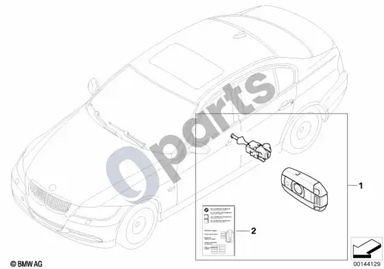 BMW 3 E90 E91 užrakinimas vienu raktu (E91 318DM47N2) – schema