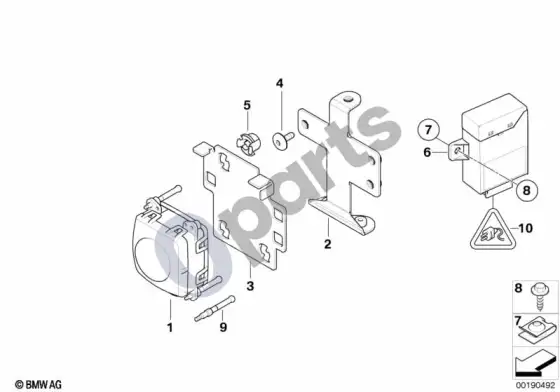 BMW 3 E90 E91 ACC jutiklis / adaptyvus greičio palaikymo valdymas – schema