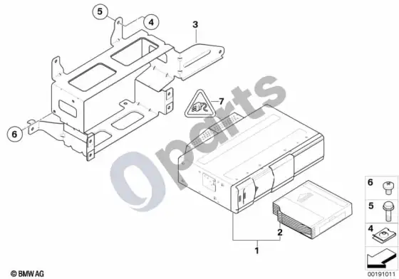 BMW 3 E90 E91 CD keitiklis/laikiklis (E91 LCI 316D) – schema