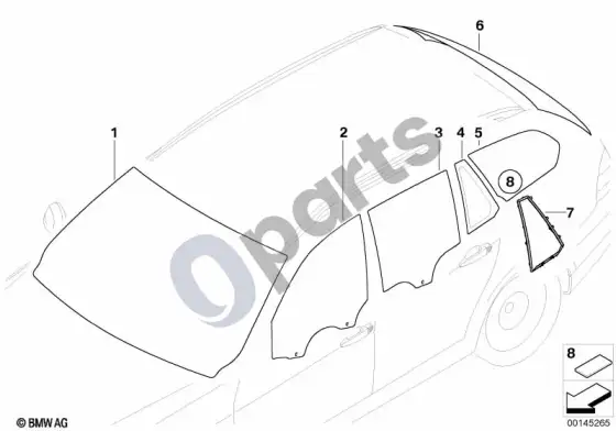 BMW 3 E90 E91 stiklai – schema