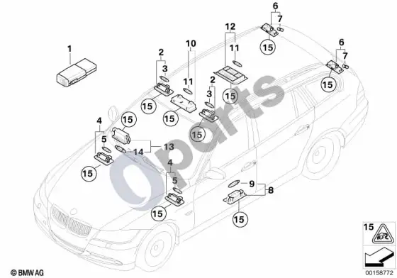 BMW 3 E90 E91 various interior lights (E91 LCI 316D) – schema