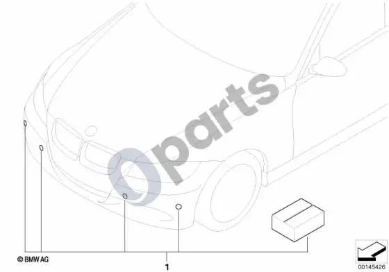 BMW 3 E90 E91 priekinių PDC patobulinimas – schema