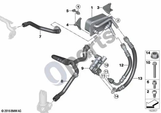 BMW 3 E90 E91 šilumokaitis/laidai – schema