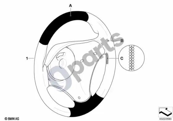 BMW 3 E90 E91 indi. sp. strng. wheel, leather bicolor; 2007.03 - 2008.09 – schema