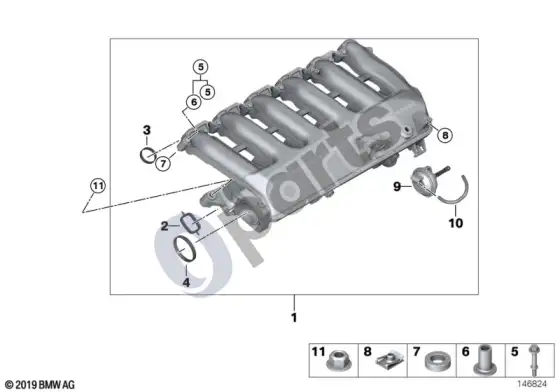 BMW 3 E90 E91 intake manifold- vacuum-controlled; ... - 2010.03 – schema