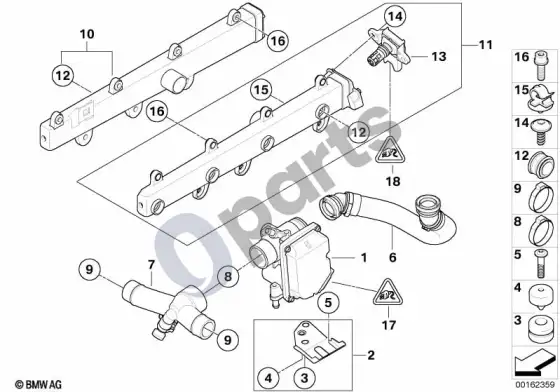 BMW 3 E90 E91 laisvosios eigos pavara/laisvosios eigos pavaros troselis – schema