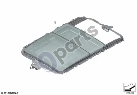 BMW 3 E90 E91 panoraminis stiklinis stogas – schema