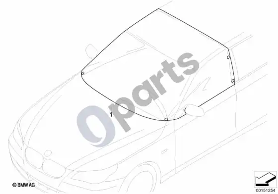 BMW 3 E90 E91 priekinio / šoninio stiklo dangtis – schema