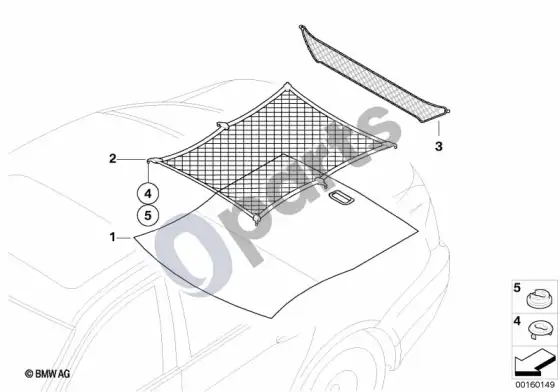 BMW 3 E90 E91 retrofit: boot/trunk floor net – schema