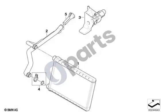 BMW 3 E90 E91 šilumokaitis valeo nuo 07/2006; 2006.07 - ... – schema