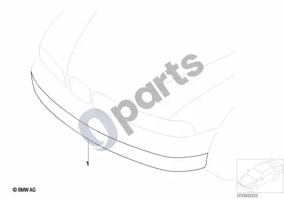 BMW 3 E90 E91 skaidrus rūko žibintų dangtelis – schema