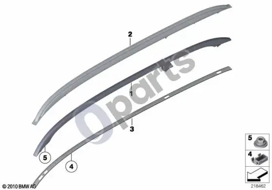 BMW 3 E90 E91 stogo apdailos profilis / stogo bėgelis – schema