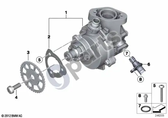 BMW 3 E90 E91 vacuum pump with aux.consumer connect.; 2012.03 - ... – schema