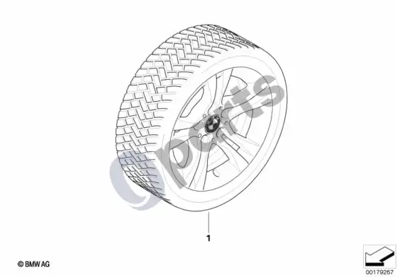 BMW 3 E90 E91 žieminis ratas su padanga, dvigubų stipinų 268 -16" – schema