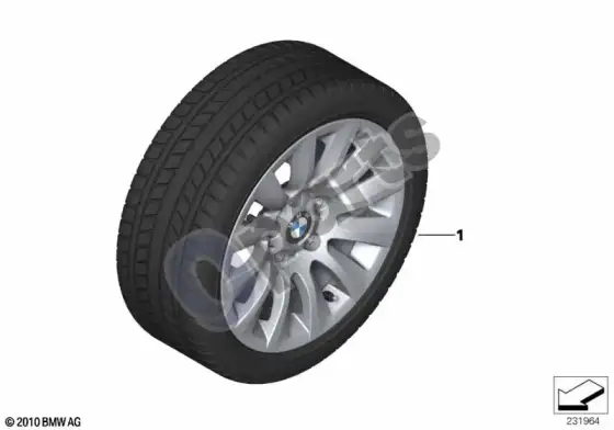 BMW 3 E90 E91 žieminis ratas su padanga, daugiastygis 282 - 16" – schema