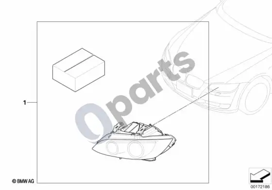BMW 3 E92 E93 adaptyvių žibintų papildomo montavimo komplektas – schema