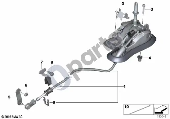 BMW 3 E92 E93 automatinės pavarų dėžės steptronic valdymo dalys – schema