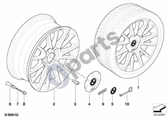 BMW 3 E92 E93 BMW lengvojo lydinio ratlankis individual, v formos stipinų 228 – schema