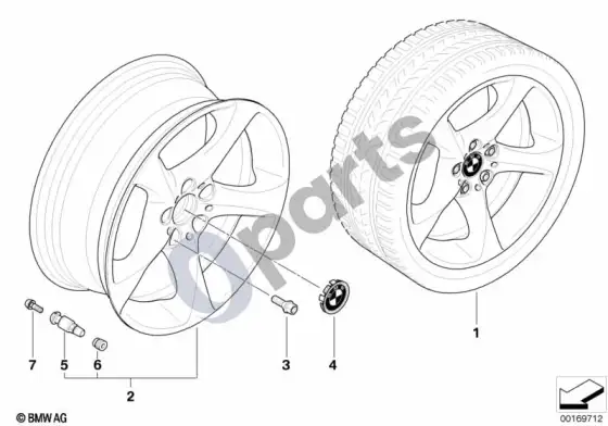 BMW 3 E92 E93 BMW lengvojo lydinio ratlankis star spoke 230 – schema