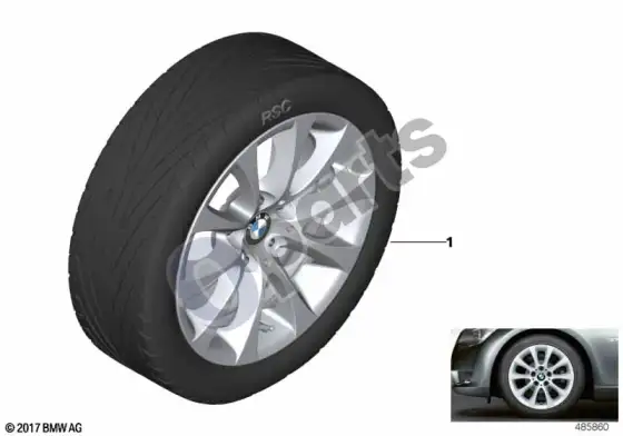 BMW 3 E92 E93 BMW lengvojo lydinio ratlankis v-spoke 188 - 17" – schema