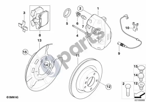 BMW 3 E92 E93 BMW performance galinio rato stabdys; 2007.03 - 2009.09 – schema