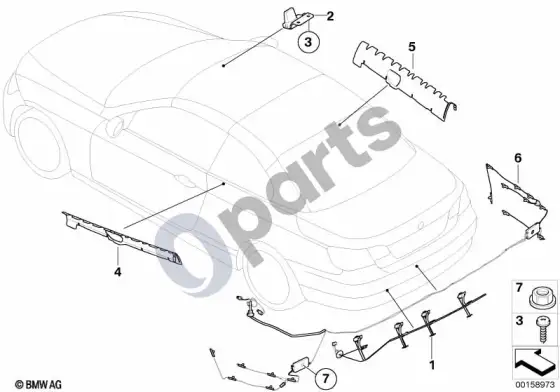BMW 3 E92 E93 components, radio antenna – schema