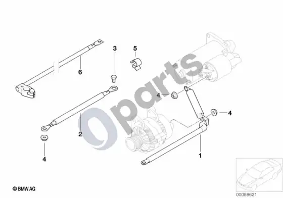 BMW 3 E92 E93 kabelis, starteris (E92 316I, E92 320IN43, E93 320IN43) – schema